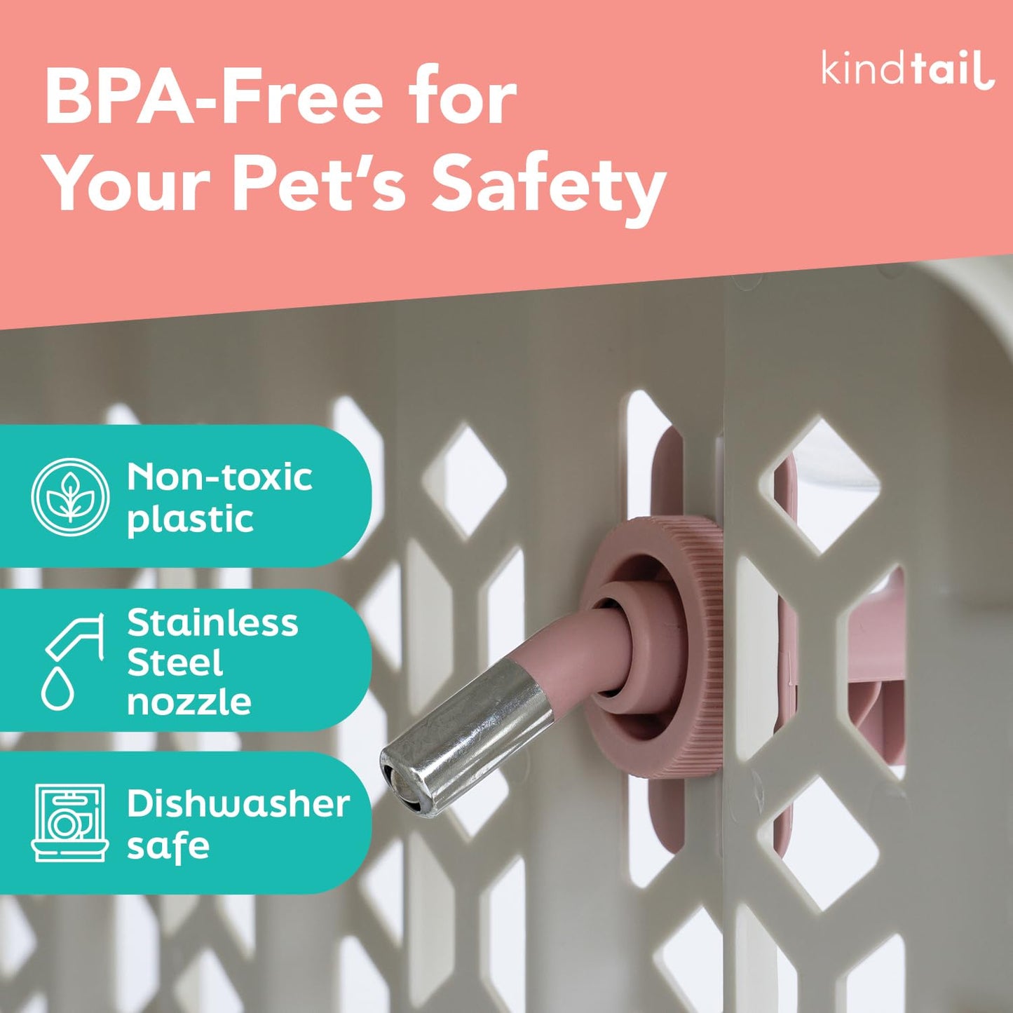 Kindtail Crate Bundle - Collapsible Dog Crate + Pad + Water Bottle - Comfortable PAWD Pad and Water Dispenser are a for The Pet Crate - Lightweight, Compact, and Portable Set for Travel