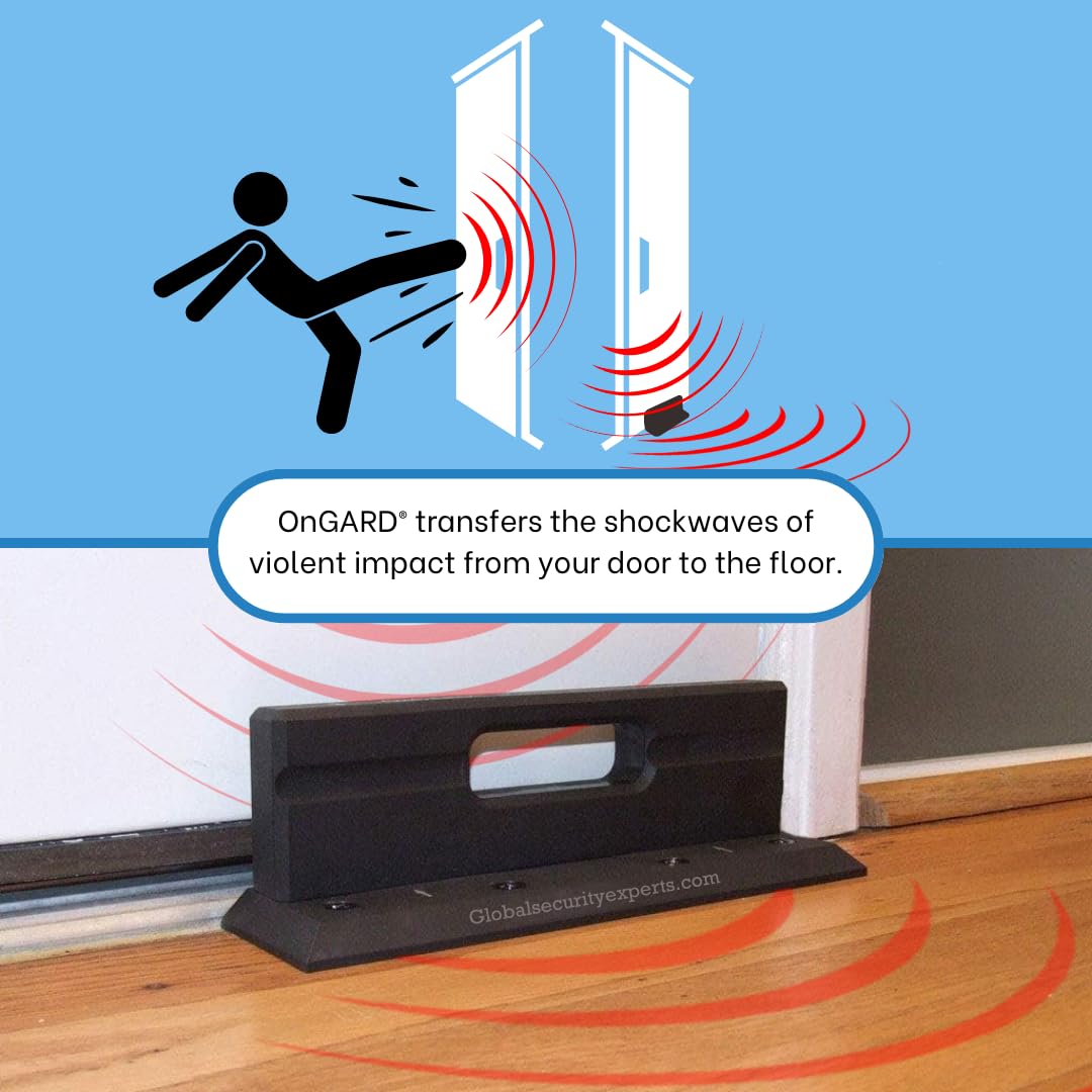 OnGUARD Security Door Brace | OnGARD Withstands 3100 Lbs of Violent Force | French Door Brace Jammer Barricade Defends Against Home Invasions, Burglaries & Civil Unrest | Space-Age Polymer Material |