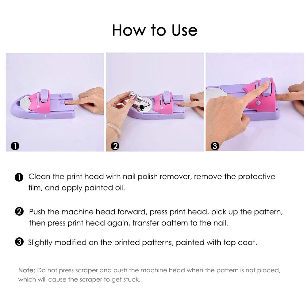 Dioche Nail Stamping Machine, Nail Art Stamper, Nail Art Printer, Nail Art DIY Pattern Printing Machine Stamper Nail Printer Manicure Tools