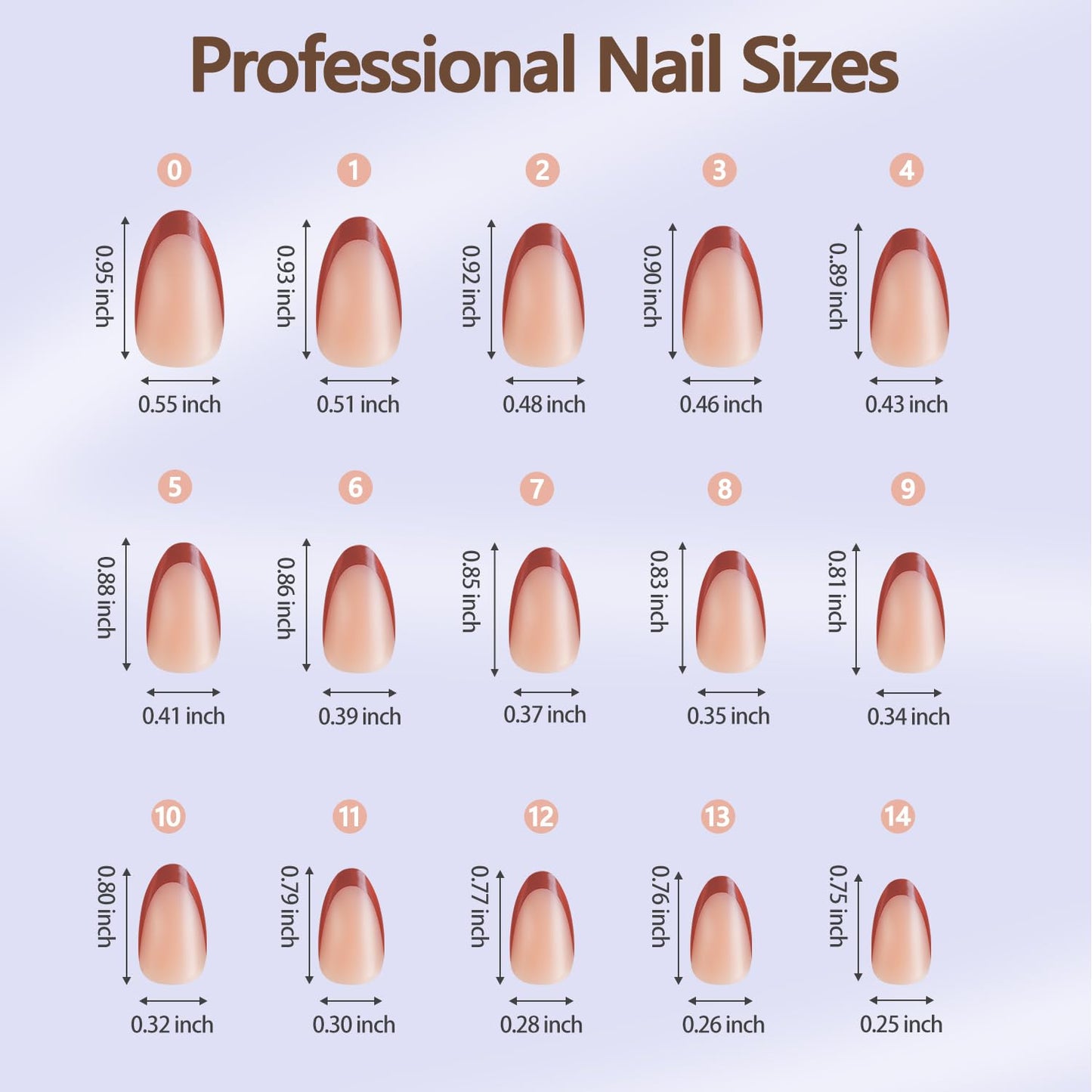 Misssix XBASICTIPS French Tip Press On Nails, 300Pcs Medium Almond French Gel Nail Tips, Soft Gel Pre-shaped No Need to File 3 in 1 Tips, Fake Nails for Nail Art DIY Extension Designs 15 Sizes