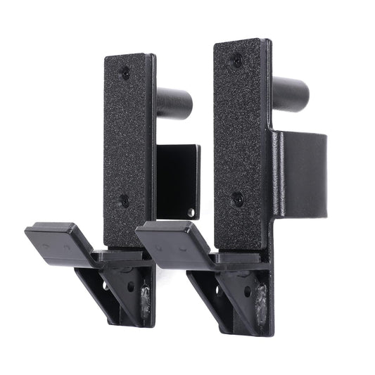 SYL Fitness J-Hooks for Squat/Power Rack - Available in 2"x2" and 3"x3", Heavy Duty J-Cups Barbell Holder with UHMW Pads (For 2"x2" Rack with 1" Hole)