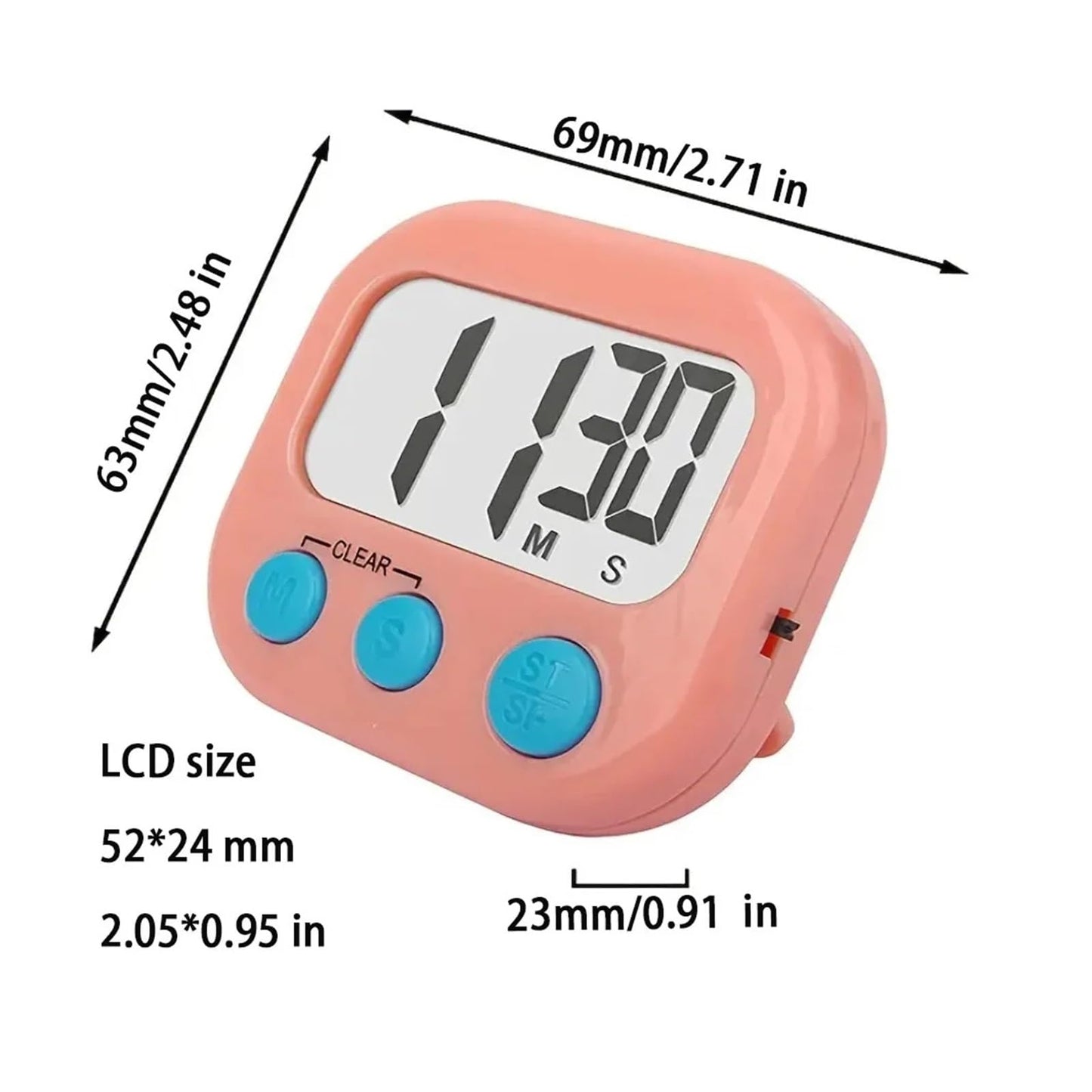 TEOYETTSF Multifunctional Digital Kitchen Timer Clock LED for Cooking Shower Baking Stopwatch Tools(E)