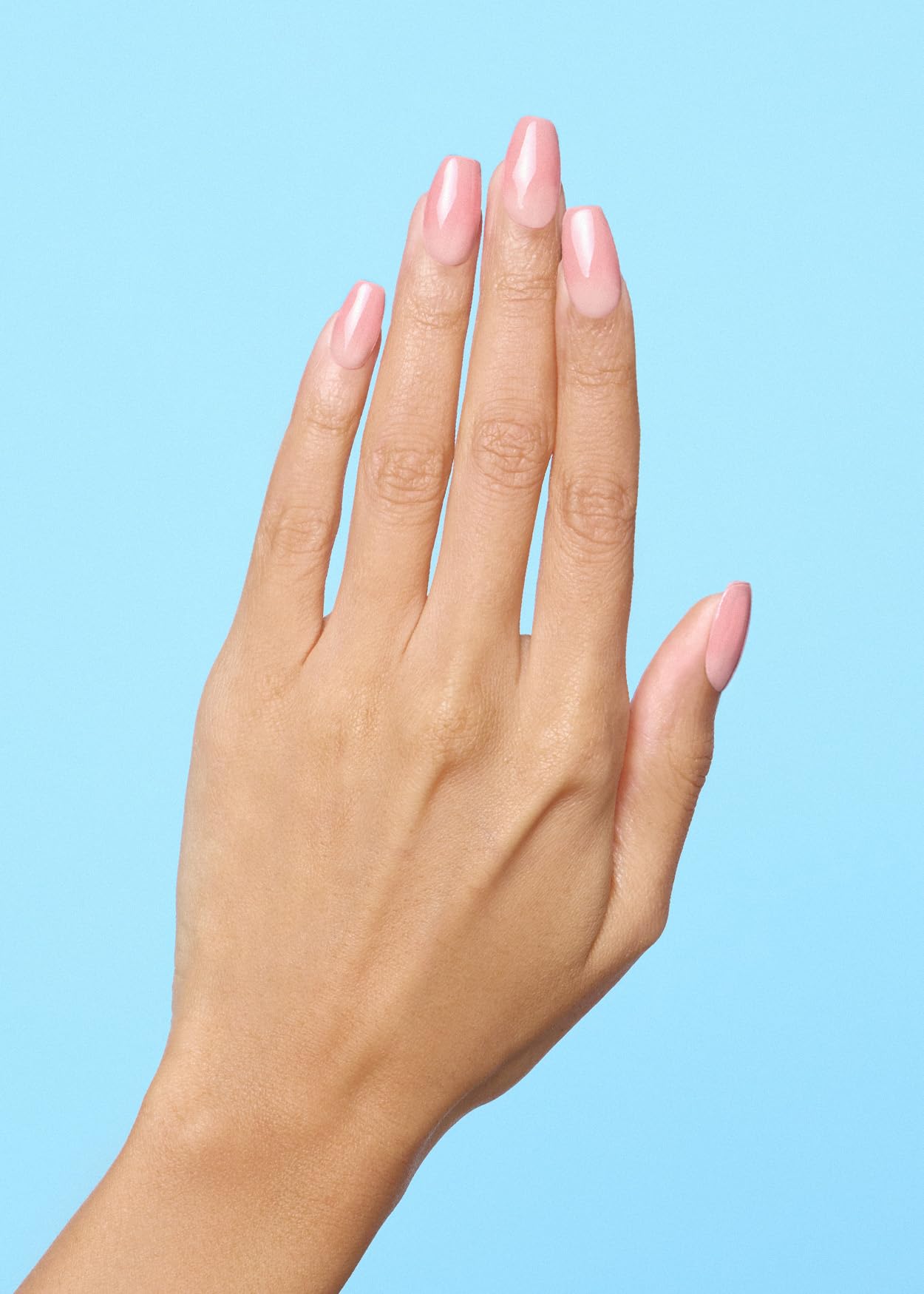 ohora Semi Cured Gel Nail Strips (N Milk Rose) - Pink, Ombre, Works with Any UV/LED Lamps, Salon-Quality, Long Lasting, Easy to Apply & Remove - Includes 2 Prep Pads, Nail File & Wooden Stick