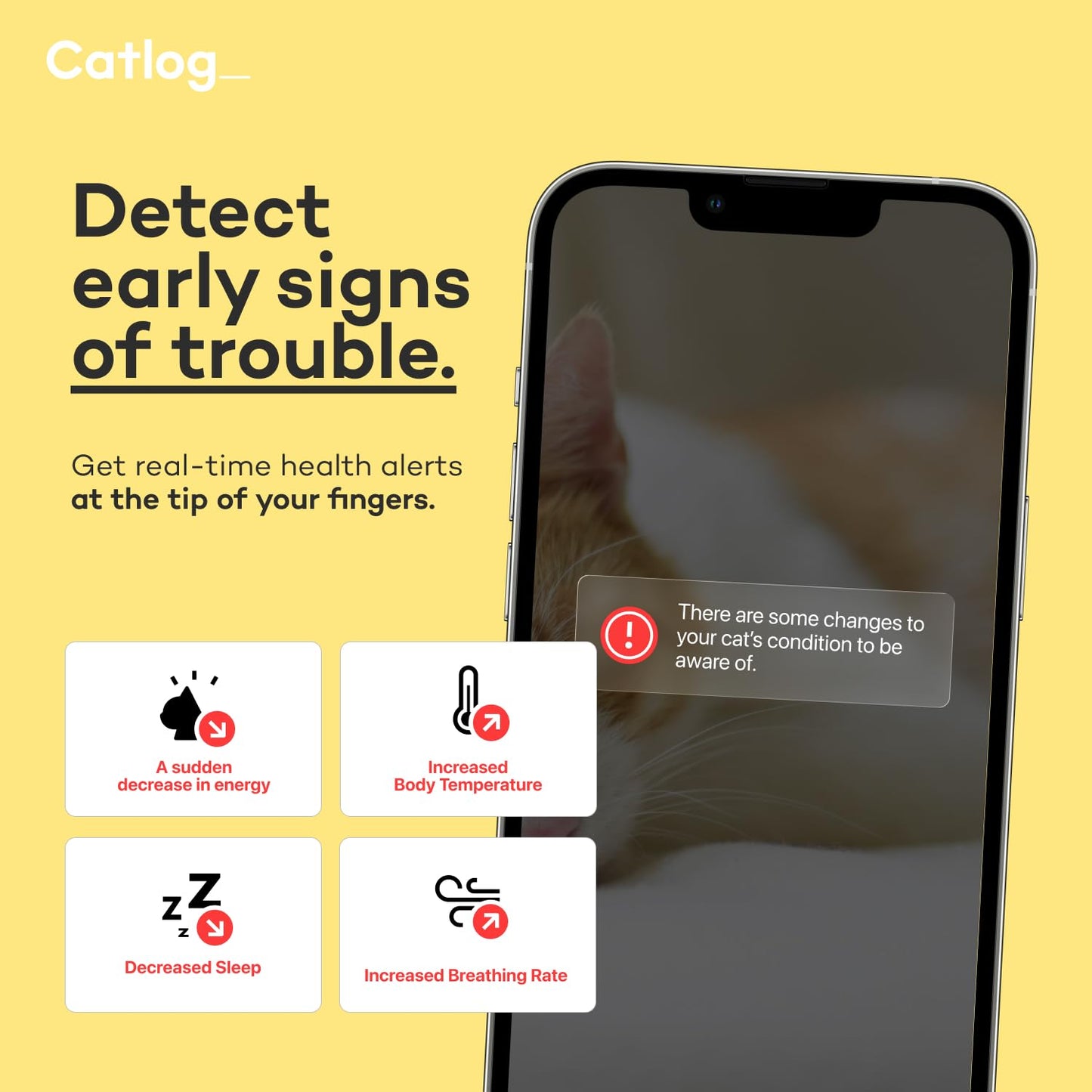 Catlog Health Tracker for Cats - Smart Cat Collar with Safety Breakaway Buckle for Indoor Cats, Wellness Alerts, Real-time Monitoring (Kimono (Ume),L)