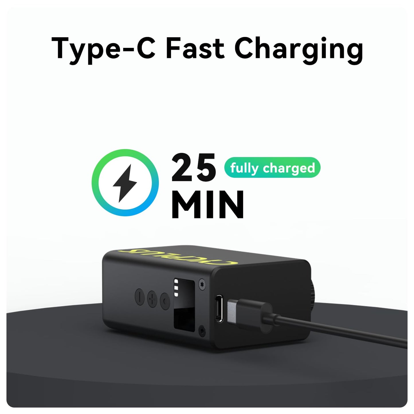 CYCPLUS AS2 Ultra Tiny Bicycle Pump with Gauge, Max 120 PSI Electric Mini Pump, Auto Stop, with Presta and Schrader Valve for E-Bike, MTB, and Road Bike Magnesium Alloy Casing (3.06oz)