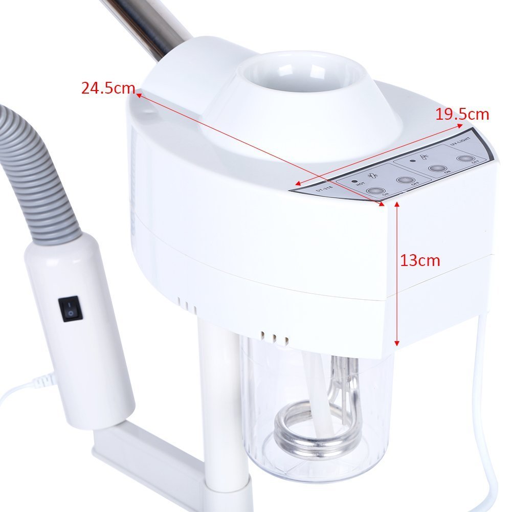 Magnifier Floor Light, 2 in 1 LED Cold Light Steamer with 5X Magnifying Lamp Machine for Home Salon Spa Ionic Skin Care