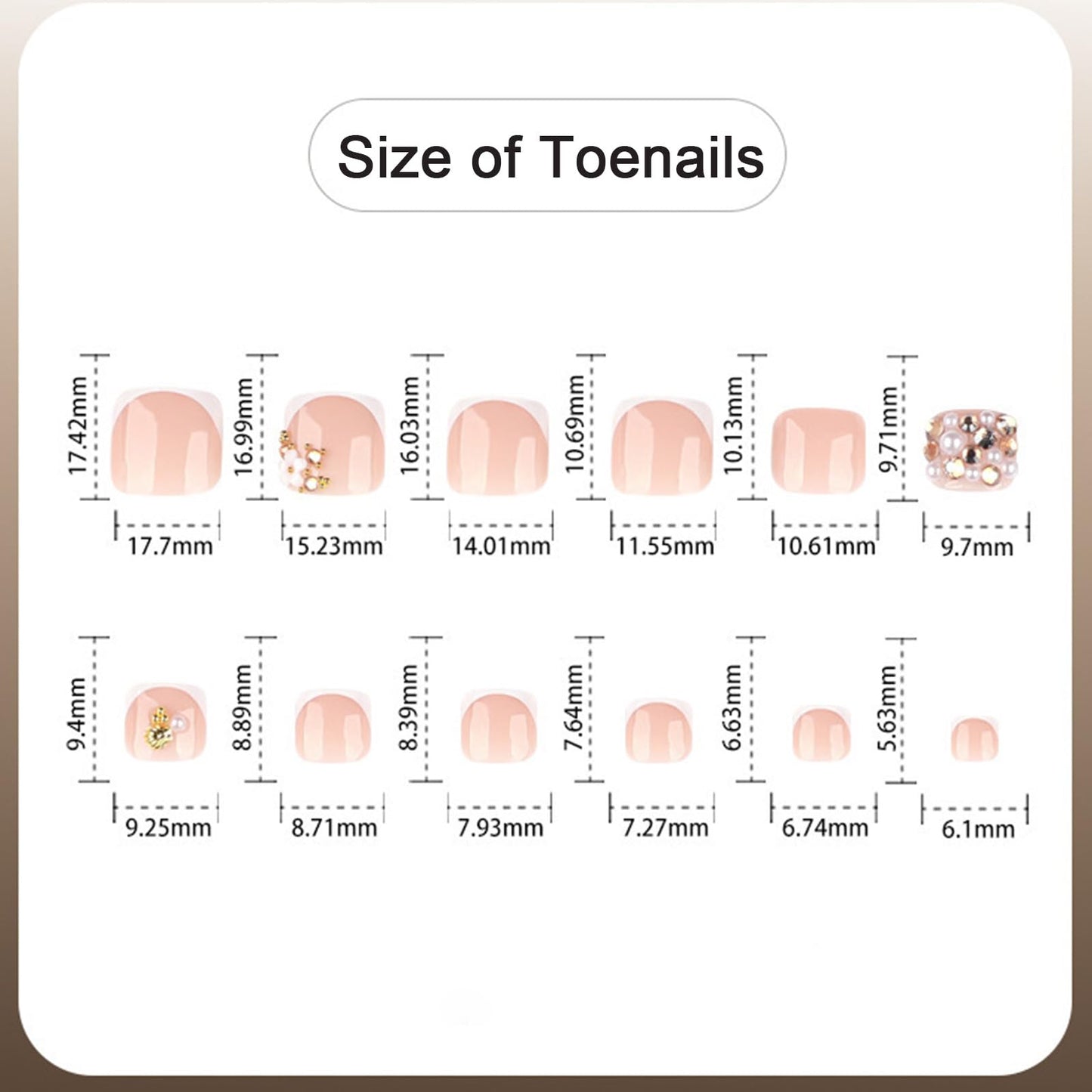 White French Tip Press on Toenails with Pearl Rhinestone Charms Short Glossy Fake Toe Nails Acrylic Flower Toenails Artificial Glue on Toe Nails Summer Toe Press on Nails for Women 24Pcs
