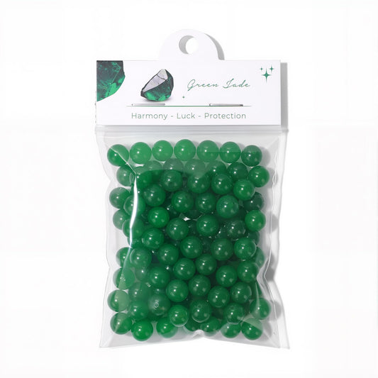 Raicegs 100pcs 8mm Green Jade Beads Natural Gemstone Beads Round Loose Beads for Jewelry Making DIY Bracelets Necklace