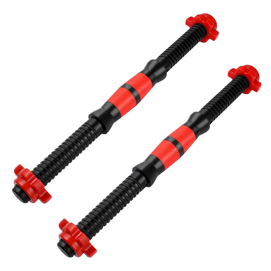Garneck 16.5inch Threaded Dumbbell Handles,2pcs Adjustable Dumbbell Bar Handles with 4pcs 1inch Spin- Collars for Sport Workout (40cm)