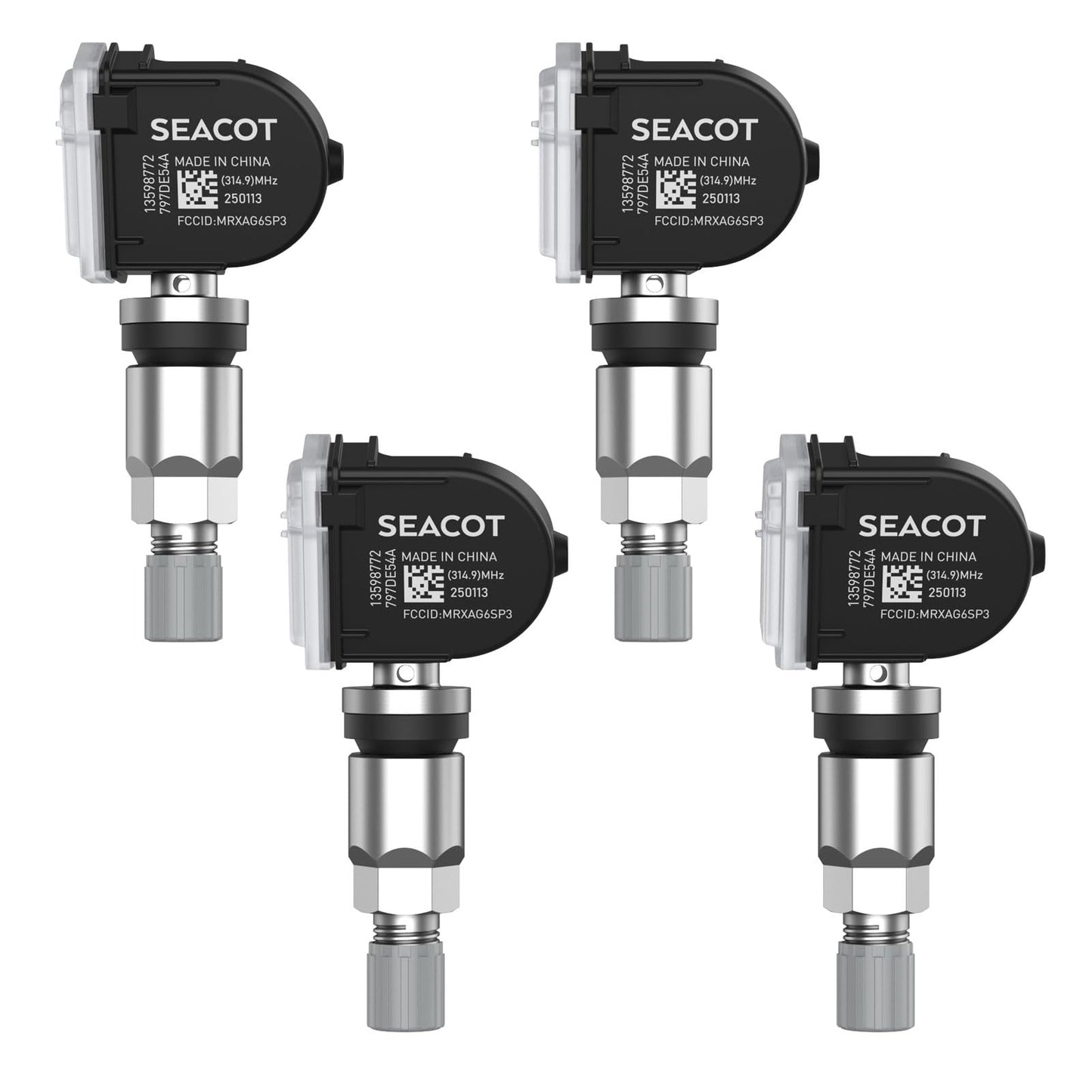 SEACOT TPMS Sensor GM, 4-Pack 315MHz Tire Pressure Sensor Replacement for Chevy Silverado GMC Cadillac Buick – OE# 13598771 13598772 13586335 13581558