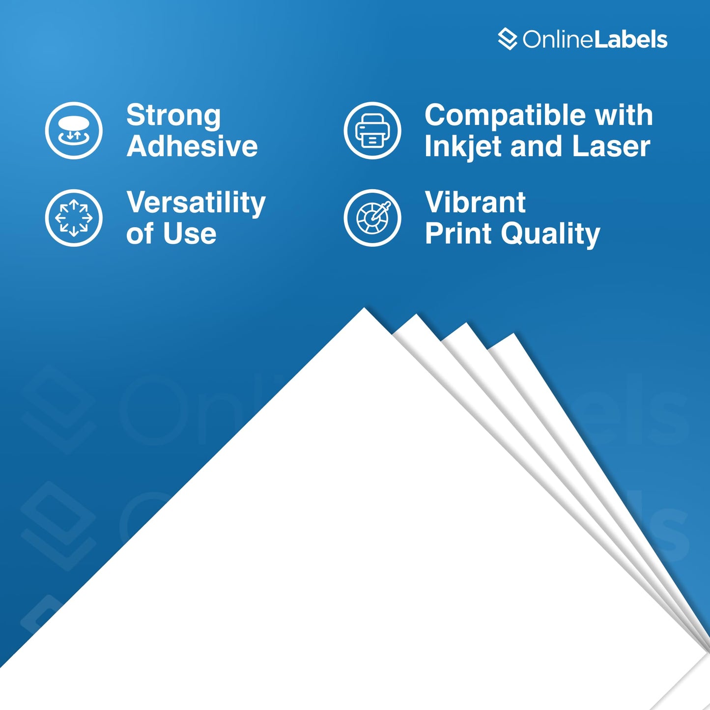 Sticker Paper, 10 Sheets, White Matte, 8.5" x 11" Full Sheet Label, Works with Inkjet and Laser Printer, Compatible with Electronic Cutting Machines, OL177WX, OnlineLabels