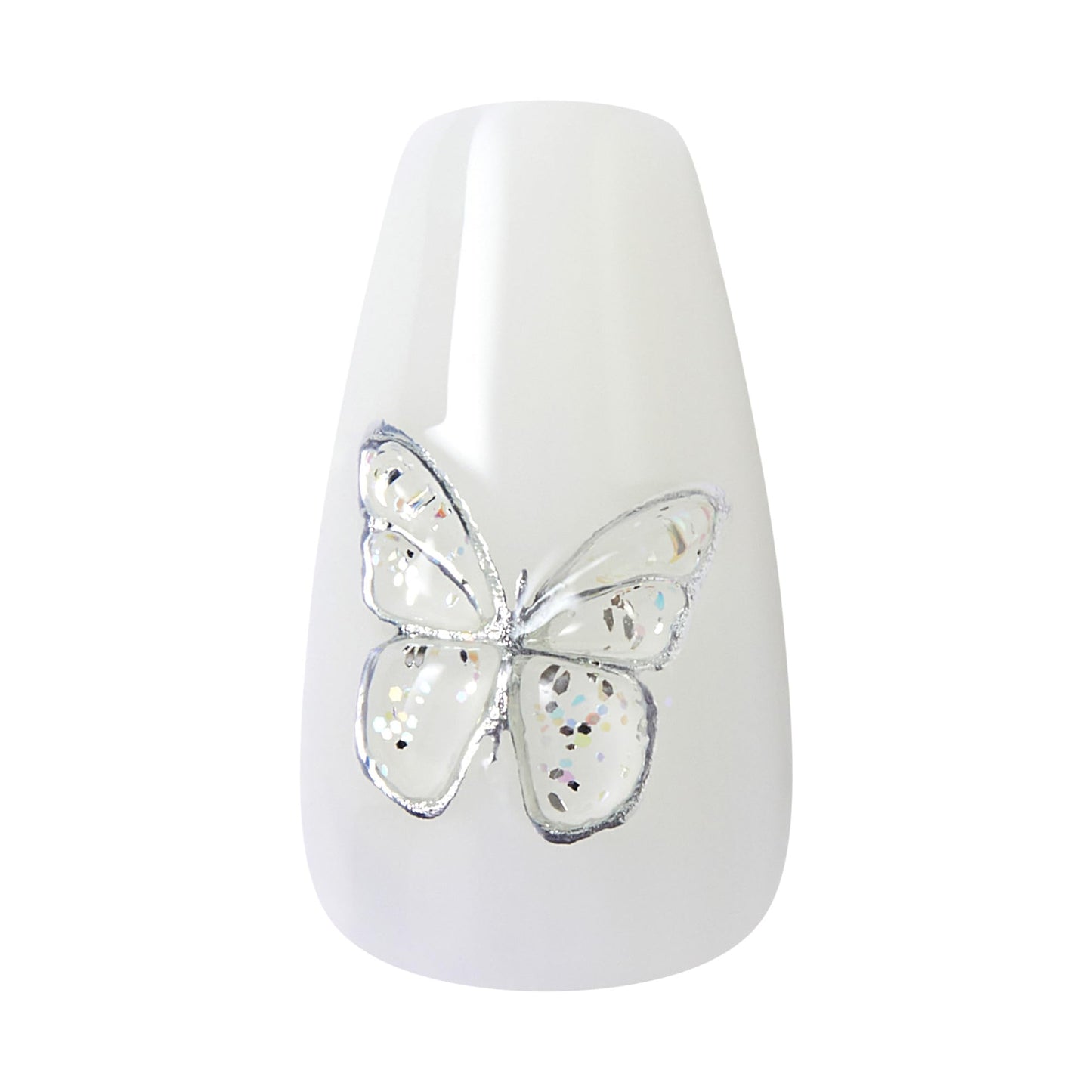 Kiss Glam, Press On Nails, Nail glue included, 'Starry Serenade', Blue, Medium Size, Coffin Shape, Includes 32 Nails, 2g Glue, 1 Manicure Stick, 1 Mini File