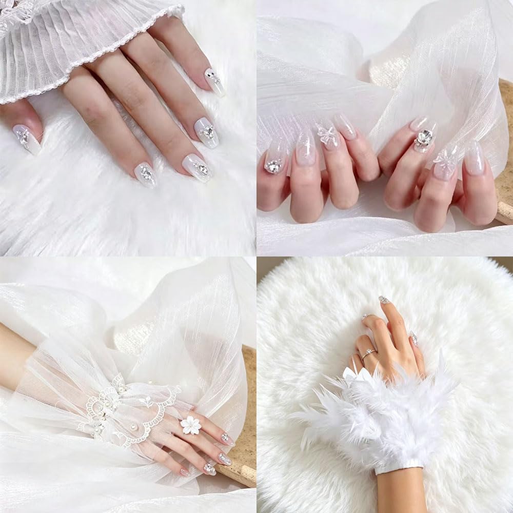 4 Pcs Nail Background Mat for Pictures Flat Lay Mat with Small Area Rug Background Silk Feather Sleeves Lace Sleeves Perfect for Nail Art Jewelry Photography Display and Creative Flat Lay Shooting