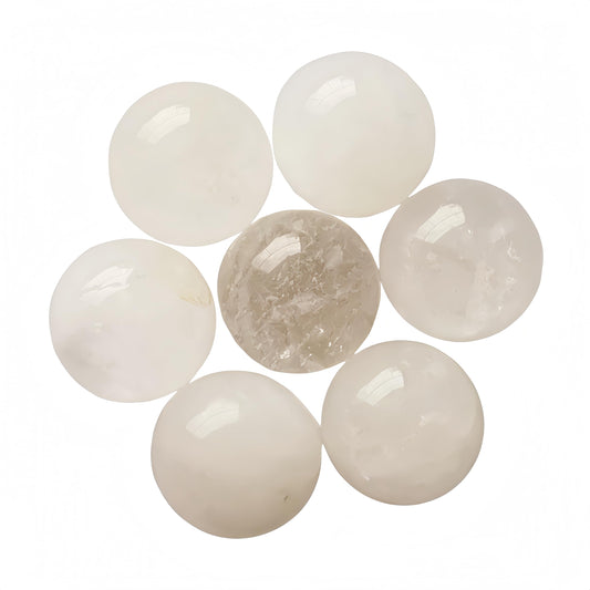 Sunshcat Natural Rock Quartz 0.78 Inchs Crystals and Healing Stone Ball Set,Home Desktop Feng Shui Array Decoration(7 Pieces) ﻿