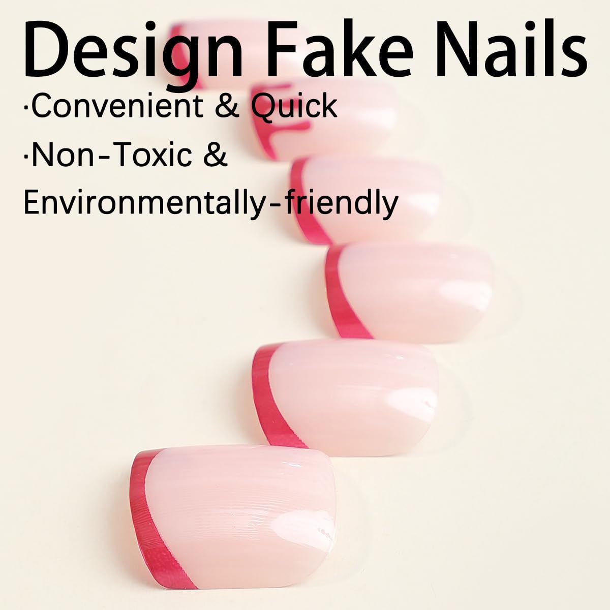 Halloween Press on Nails Short Square Fake Nails Blood French Tips Acrylic Nails Squoval False Nails with Designs Bleed Wound Glue on Nail for Women Girls Nail Decoration 24Pcs
