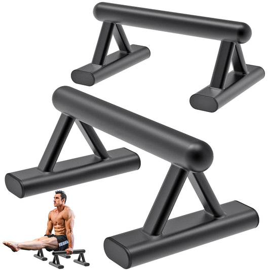 SELEWAERE Metal Parallettes Floor Workout Push Up Handles Non-Slip Pushup Bars Handstand Bars for Calisthenic Fitness Sturdy Steel Tubing Structure with Matte Paint Finish, Load up to 600 lbs