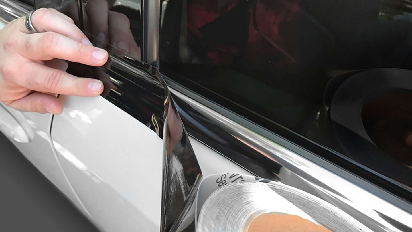 4 inchesx75 Feet Gloss Black Vinyl Wrap Kit for Black Out Chrome Delete Window Trim Door Trim Made from Genuine 3M 2080 Film