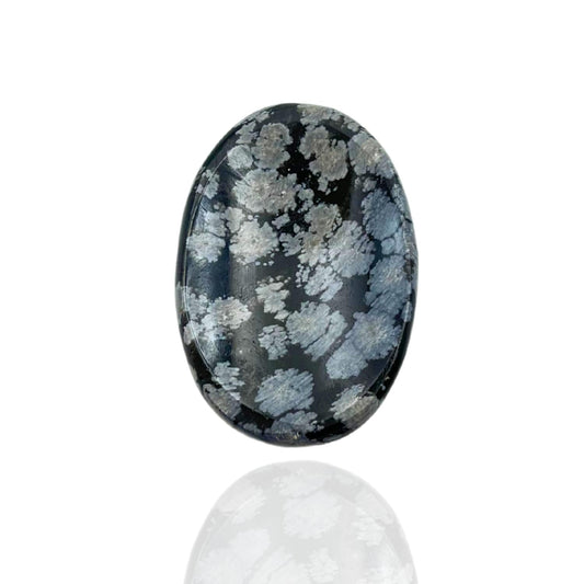 GEMSCITE Snowflake Obsidian Thumb Worry Stones Metaphysical Gemstone Crystal Healing Reiki Men Women Gift FENG Shui Positive Energy Love Wellness Palm Stones Wicca Powerful