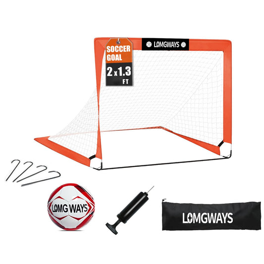Soccer Goal for Backyard,Mini Soccer Goal with Size 1 Soccer Ball,Pump,Ground Stakes,Carrying Bag, Perfect for Backyard,Court,Field,Easy Set up,Great for All Levels