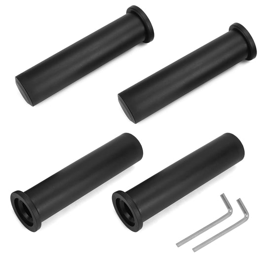 QWORK Adapter Sleeves 1" to 2" – 8" Length, 2 Pairs, 600 lbs Load, Locking Bolt & Caps for Racks, Bars & Plates