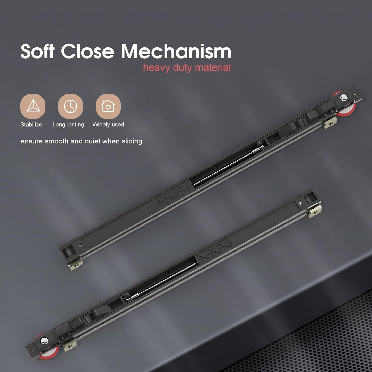 CEAKIAN 36" Concealed Sliding Barn Door Hardware Kit with Soft Close Mechanism for 28in Passage Opening, Hidden Sliding Door Hardware, Trackless Rails, Wall Mount for Interior Wooden Doors (NO Door)