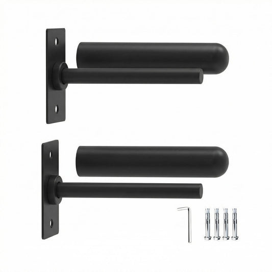 2 Pack Wall Mounted Weight Plate Holder-Fit 1 and 2 Inch Standard Weight Plates with Protective Rubber Pad and Hardware, 300 LB Weight Capacity