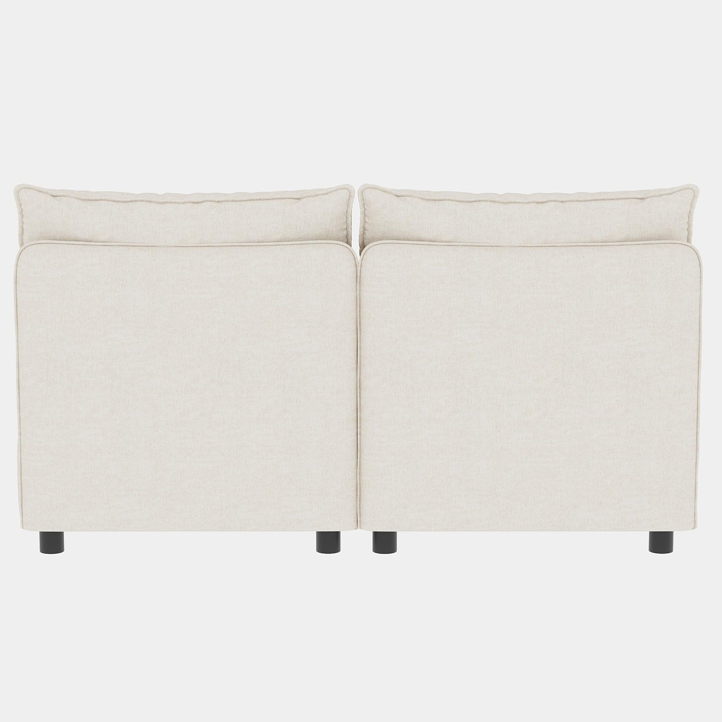 GDFStudio 2 Pieces Armless Loveseat Sofa with Storage, Convertible Small Couches for Small Spaces with Back Cushions, Modular Fabric Deep Seat Home Sofa for Living Room Office Apartment, Beige
