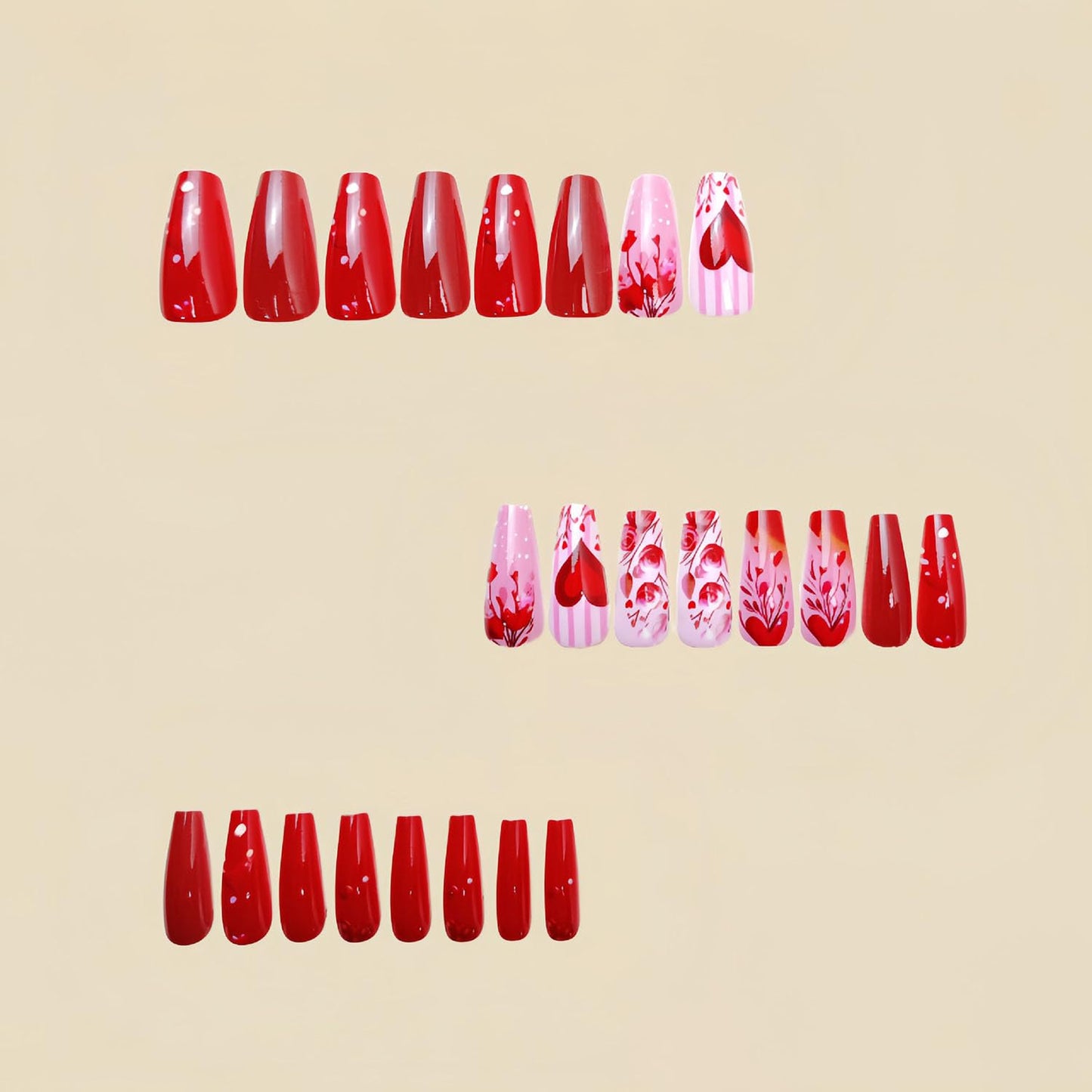 FIEONCIY Press on Nails Square Shaped Glossy Full Cover Acrylic Medium Length Square False Nails with Designs Artificial Short Coffin Fake Nails with Charms Glue ons Fingernails for Women Girls(Y511)