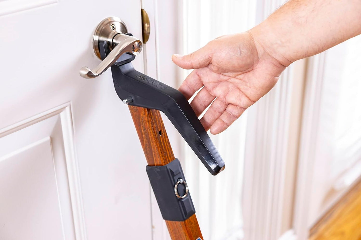 Super Heavy Metal Security Door Stoppers Bar Fully Adjustable Door Jammer Device for Home Defense Residential & Commercial Use, Lightweight Door Security Bar with 3000+ LBS Strength