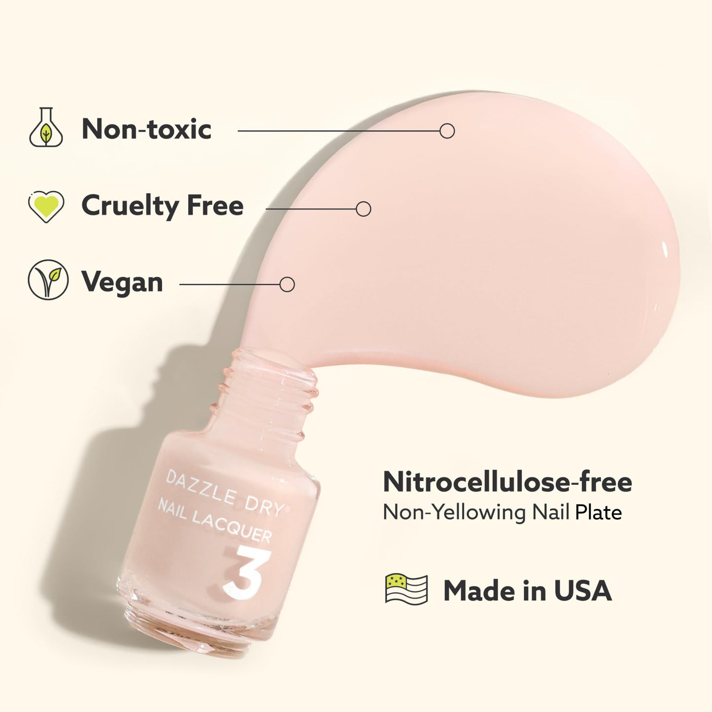 Dazzle Dry Mini Kit 4 Step System - Cherry Parfait, a medium bright pink with raspberry undertones. Full coverage, cream. (5 Piece Kit / 5 Manicures)