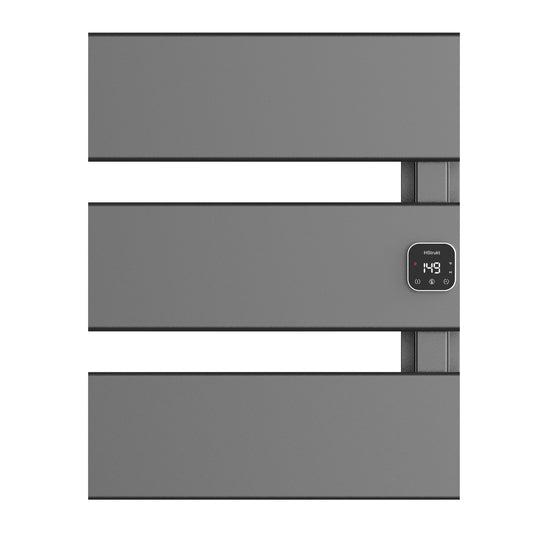 HSTRUKT Electric Towel Warmer, Heated Towel Rack with Thermo Control and Timer, Fast Heating Towel Rail for Bathroom with Memroy Function, Work with Smart Plug, Right-Wiring, 3 Panel, Gun Gray