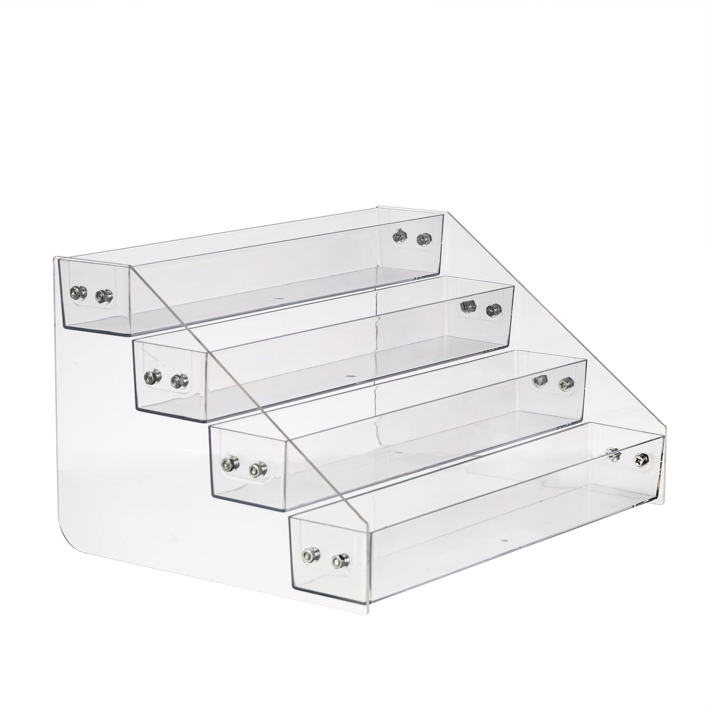 Kihor Acrylic Spice Rack, Tiered Spice Rack Shelf Seasoning Organizer for Countertop, Cabinet, Pantry, Kitchen Storage - 4 Tier
