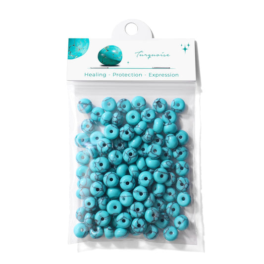 Raicegs 100pcs 5×8mm Rondelle Turquoise Beads Natural Gemstone Beads Abacus Disk Stone Loose Beads for Jewelry Making DIY Bracelets Necklace