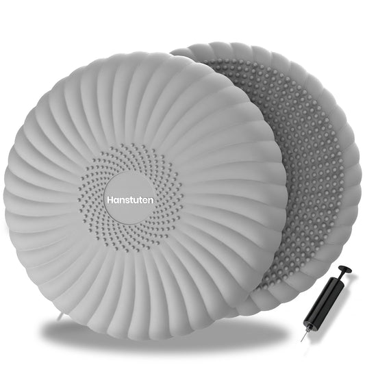 Hanstuten Wobble Cushion Core Balance Disc, Inflated Wiggle Seat Cushion to Improve Sitting Posture & Stay Focused, Non-slip Balance Pads for Physical Therapy & Core Strength (1Grey)