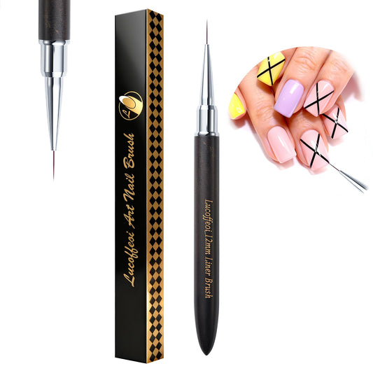 Lucoffeoi 12mm Nail Liner Acrylic Brush for French Tips-Precision Striper Brush for Nail Art