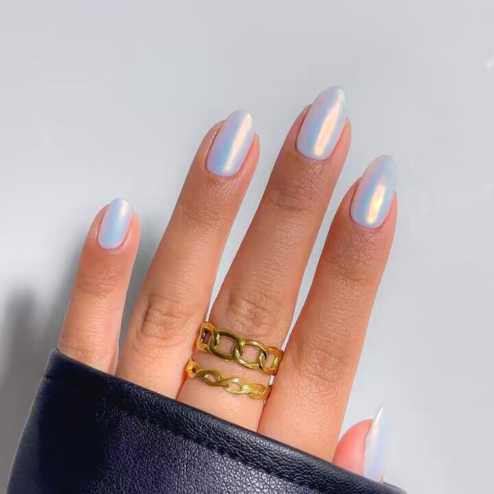 Pretty Diva 0.3g Mermaid Unicorn Chrome Nail Powder, Aurora Iridescent Chrome Powders for Nails, Mermaid Powder for Gel Nails Chrome Mica Powder Manicure Pigment (Opal, 0.3g)