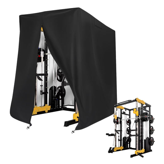 JXXPGG Gym Rack Cover, 600D Oxford Covers for Pull Up Bar Station/Weight Lifting Rack/Squat Rack/Outdoor Home Gym Workout Equipment,Waterproof UV & Dustproof,Black,68.8 * 41 * 72.8inch