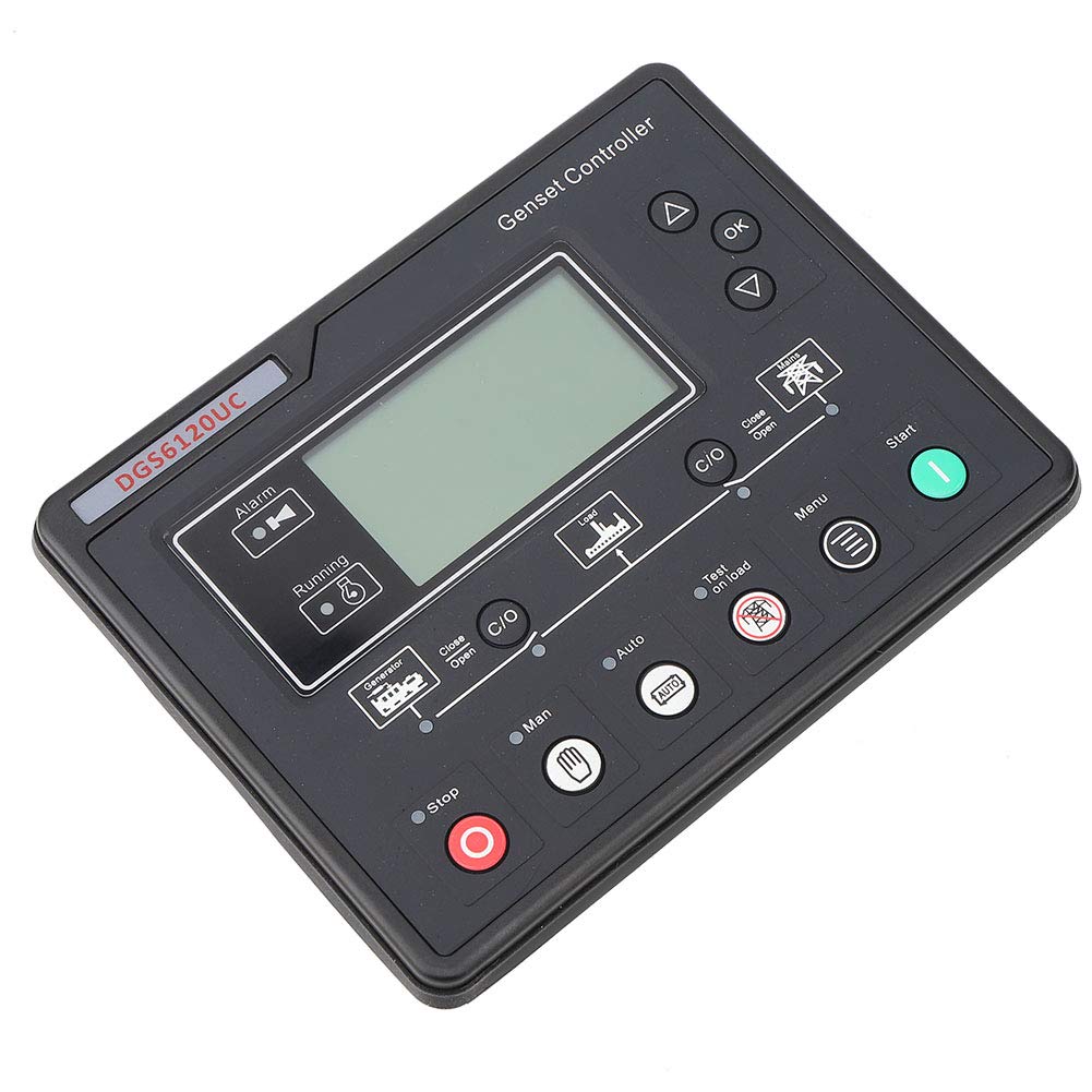 Generator Control Panel,Genset Controller Module Automatic Power Monitoring Switching Control for Generators LCD Display Backlight