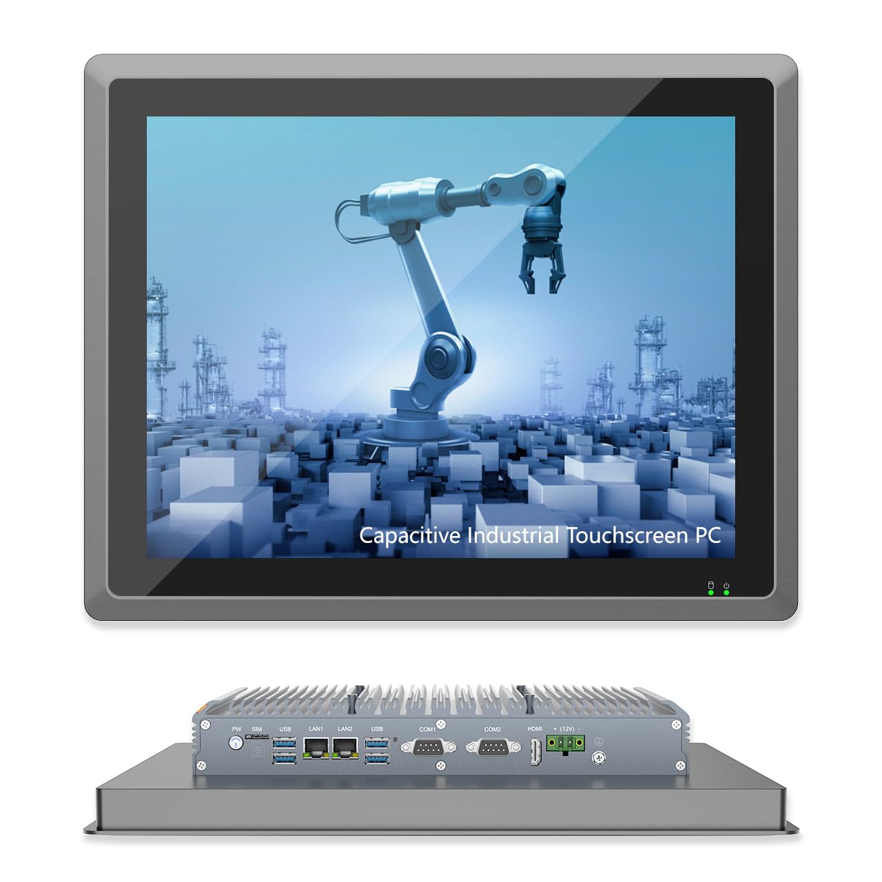 NORQIN 17 inches Industrial Embedded Panel PC,10 Point Capacitive Industrial Touch Screen Panel Computer,IP65 All-in-One Computer,Windows OS,for Kiosk,Factory,Automation (J6412,8GB RAM 128GB SSD)