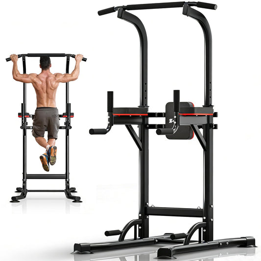 ZENOVA Pull Up Bar, Multi-Function Power Tower Dip Bar Stand Station, Strength Training Workout Fitness Equipment Home Gym Machine