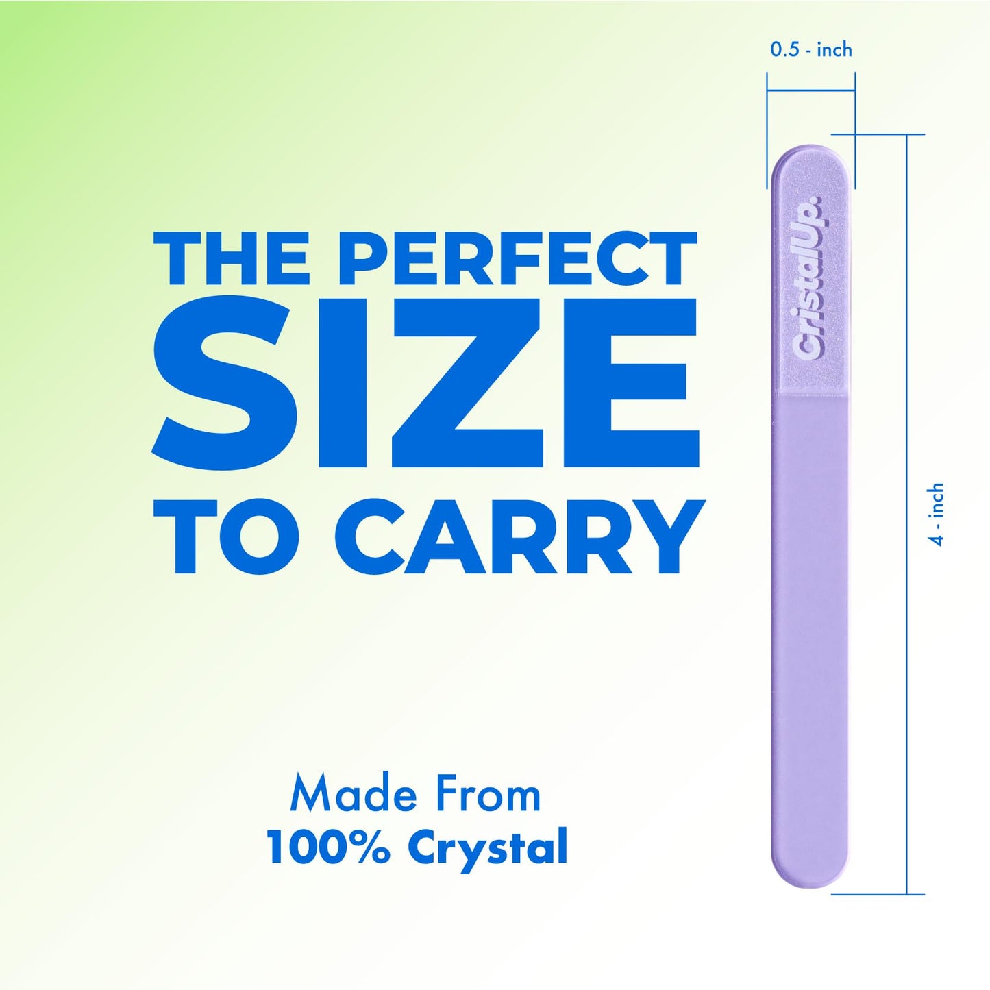 CristalUp Glass Nail File Set 2 Pack, Crystal Nail Files 5.3 in and 3.5 in, Durable Gentle Nail Care for Manicure and Pedicure, Home Office and Travel Use