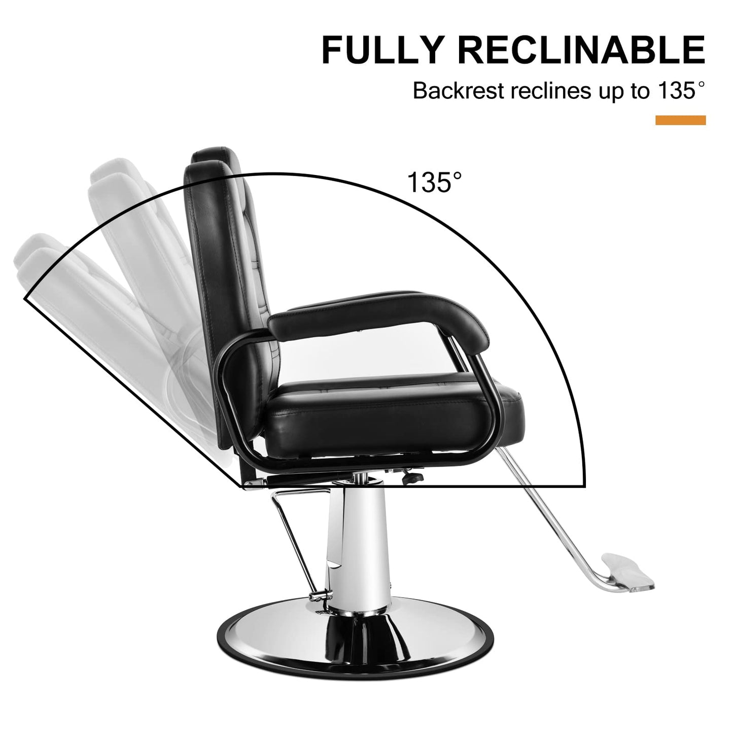 Artist hand Barbers Chairs, Heavy Duty Hydraulic Reclining Salon Chair Spa Furniture Shampoo Reclining Extra Wider Seat Beauty Hair Salon Equipment(Black)