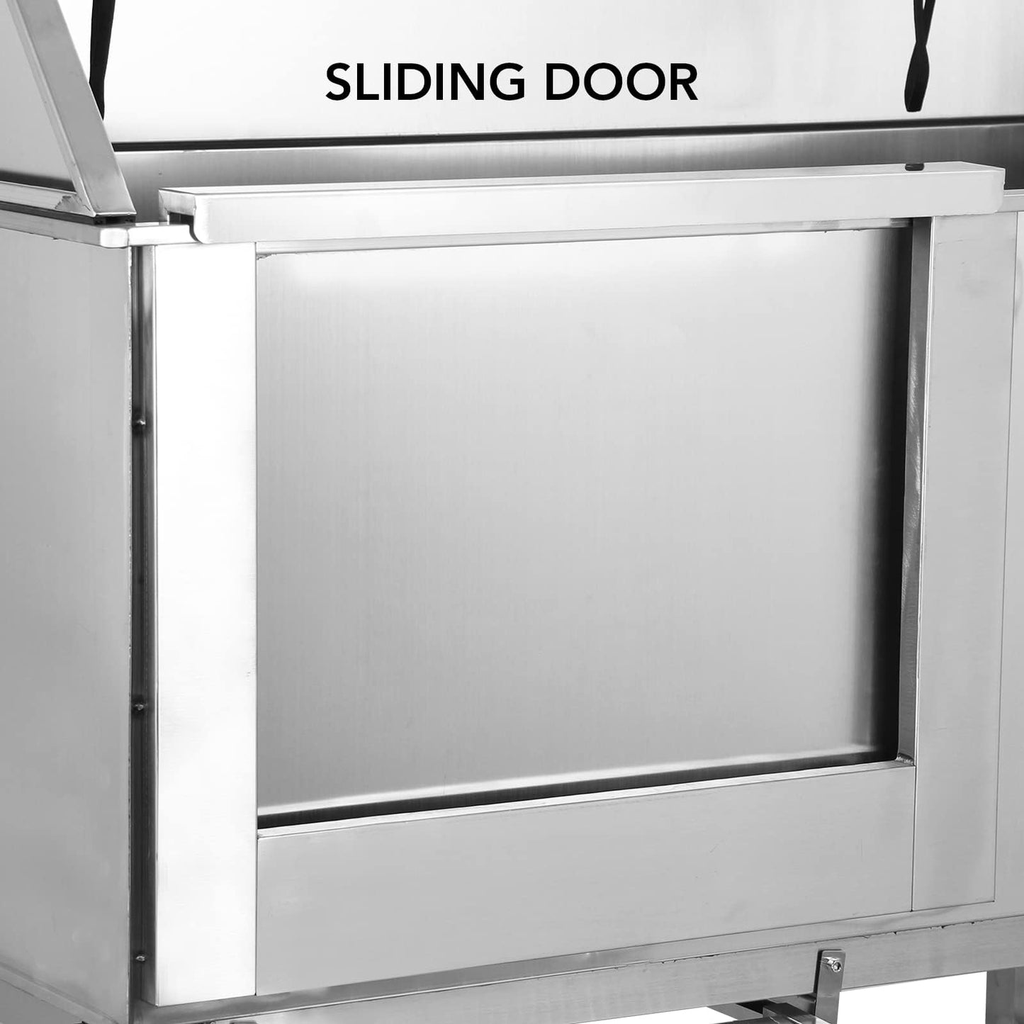 50" Pet Grooming Bathing Station, Professional Stainless Steel Tub W/Removable Ramp, Storage Drawer, Floor Grate, Stairs Faucet for Large, Medium & Small Dogs, Left Door