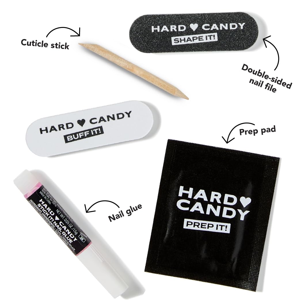 Short Baby Blue Press On Nails - Hard Candy Glue On Nails | Short Round False Nails with Real Light Blue Polish | 24 Nail Kit in 12 Sizes, Strong Glue & Reusable Travel Case Included.