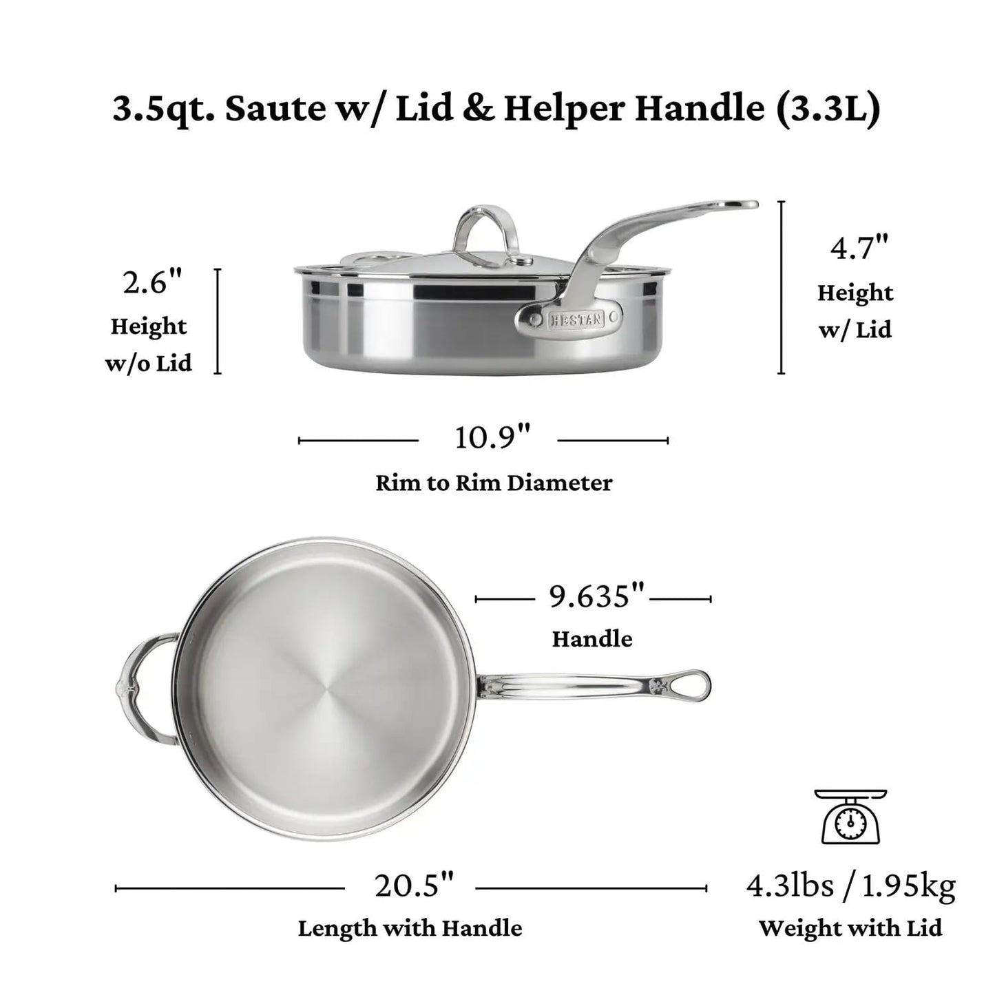 Hestan - ProBond Collection - Professional Clad Stainless Steel 10-Piece Ultimate Cookware Set, Induction Cooktop Compatible
