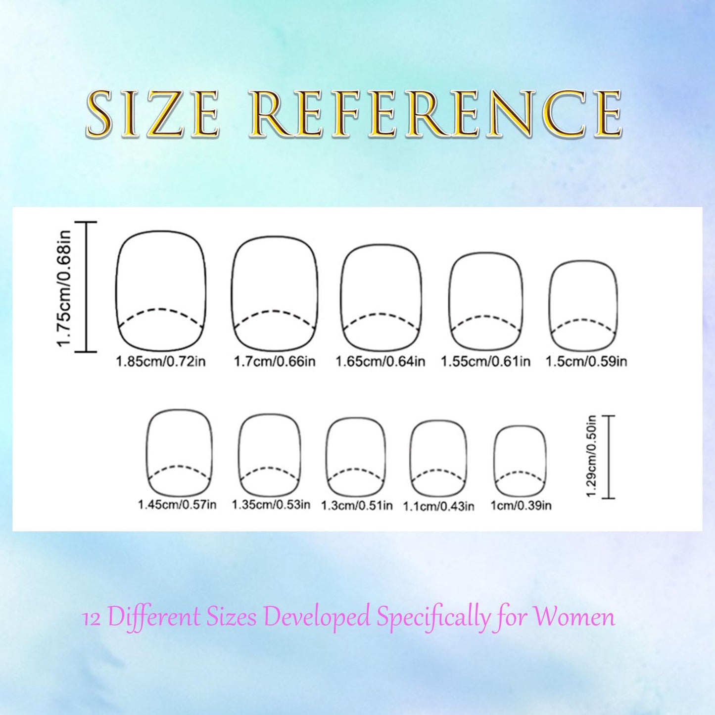 Short Fake Nails Square Press Ons Full Cover False Nails with Light Blue Flower Designs Acrylic Press Ons Artificial Glossy Stick Ons Reusable Glue Ons for Women 24 Pcs