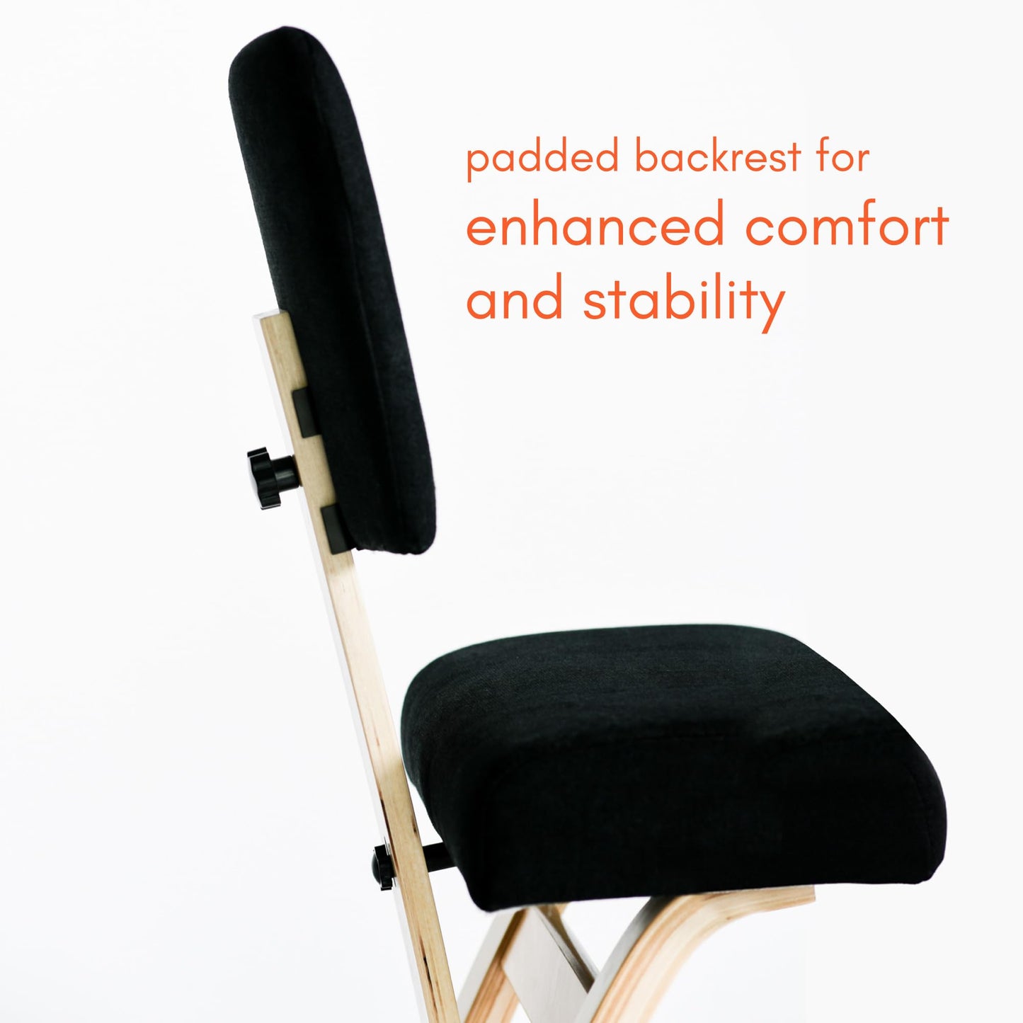 Sleekform Wooden Folding Desk, Small Folding Table Portable with Collapsible Hairpin Legs, Austin Kneeling Chair, Home Office Ergonomic Computer Desk Stool