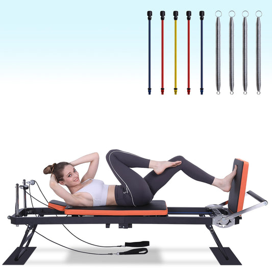 Pilates Reformer,Dpiolrcag Foldable Pilates Machine & Equipment for Home Use and Gym Workout with Jump Board, Suitable for Advanced and Beginners Users, Up to 250 lbs Weight Capacity