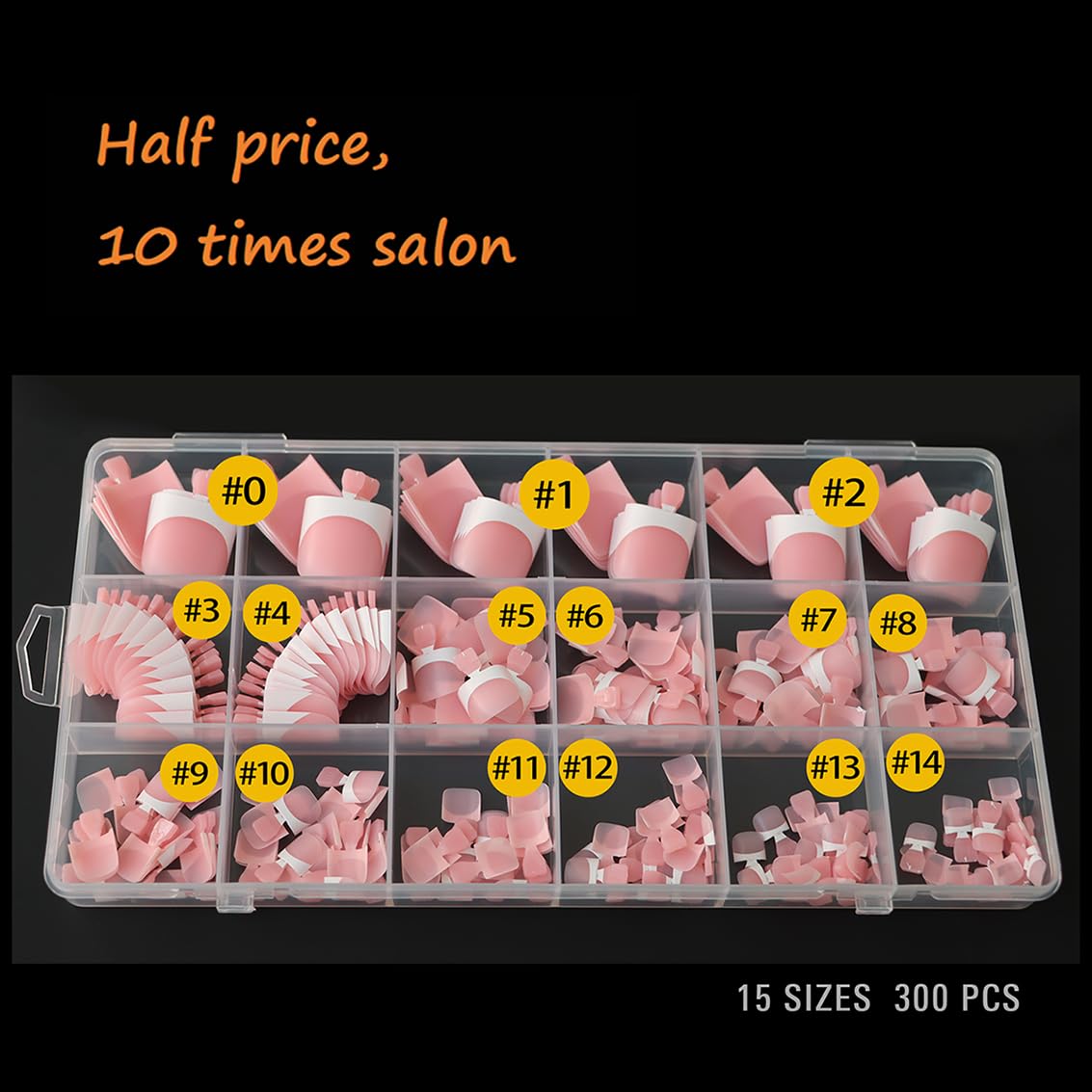 YeeLam Toe Nail Press Ons – Sharp Square French Tip Toenail Press Ons, 300 Pcs Baby Pink Toe Nail Tips, Affordable Luxury Press On Toenails for Women