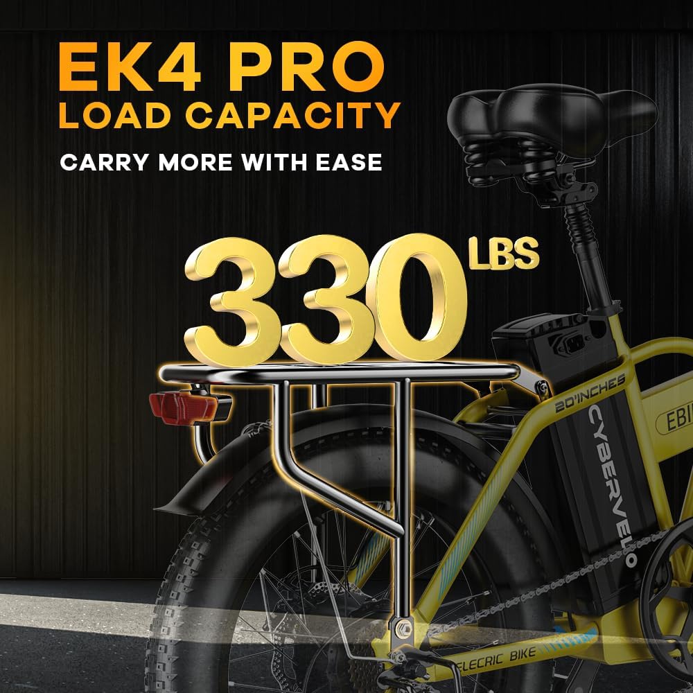 CBVELO 1000W Folding Electric Bike for Adults, 48V/20AH Foldable E-Bike with Long-Range Removable Battery, 30+MPH, 80 Miles Max Range, 20" Fat Tire – Ebike for Commuting and City Travel